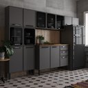 Ver imagem 1 de Cozinha Completa Aço 14 Ptas 2 Gav Grafite/vidro Estilo Bertolini