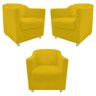 kit 03 Poltronas Decorativas Tilla Corano - ADJ DECOR - Amarelo - 1