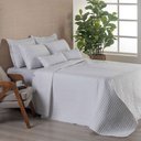 Ver imagem 2 de Kit Cobre Leito Cama Casal Queen Bordado Urbany Hipercal 400 Fios Dupla Face 7 Peças:branco