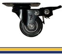 Ver imagem 5 de Kit 4 Rodinhas Giratória Refoçada 40mm Black com Trava e com Rolamento Anti Risco 200kg para Moveis