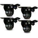 Ver imagem 1 de Kit 4 Rodinhas Giratória Refoçada 40mm Black com Trava e com Rolamento Anti Risco 200kg para Moveis