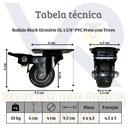 Ver imagem 2 de Kit 4 Rodinhas Giratória Refoçada 40mm Black com Trava e com Rolamento Anti Risco 200kg para Moveis