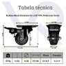 Kit 4 Rodinhas Giratória Refoçada 40mm Black com Trava e com Rolamento Anti Risco 200kg para Moveis - 2