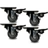 Kit 4 Rodinhas Giratória Refoçada 40mm Black com Trava e com Rolamento Anti Risco 200kg para Moveis - 8