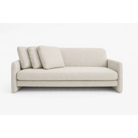 Sofa Cama 3 Lugares Sistema de Catraca Encosto Alto Padrão:areia