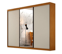 Ver imagem 1 de Guarda Roupas Londrina 3 Portas com 1 Porta de Espelho Valverde Cinamomo/off White