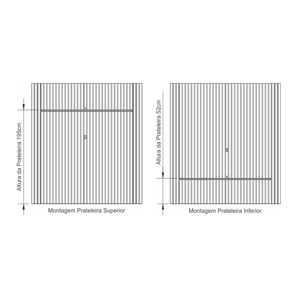 Painel 2,30m para TVs Até 85 Polegadas Com Led - Nobre Ripado - Naturale GELIUS - 6