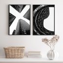 Ver imagem 2 de Kit 2 Quadros Fotografias Prédios Arquitetura 24x18cm:madeira Branca