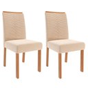 Ver imagem 3 de Conjunto de Mesa de Jantar Tampo de Vidro Off White Agata 1,30 e 4 Cadeiras Clarice Wood Cinamomo/