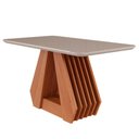 Ver imagem 2 de Conjunto de Mesa de Jantar Tampo de Vidro Off White Agata 1,30 e 4 Cadeiras Clarice Wood Cinamomo/
