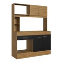 Ver imagem 3 de Cozinha Compacta Zeta 4 Portas 1 Gaveta 3 Prateleiras AC7072 Naturalle/Preto Fosco - Decibal