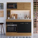 Ver imagem 2 de Armário de Cozinha 4 Portas 1 Gaveta Zeta Ac7072 140cm Naturalle/preto Fosco - Decibal