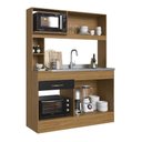 Ver imagem 2 de Cozinha Compacta Zeta 4 Portas 1 Gaveta 3 Prateleiras AC7072 Naturalle/Preto Fosco - Decibal