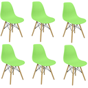 Ver imagem 1 de Kit 6 Cadeiras Charles Eames Eiffel Wood Design Verde Claro