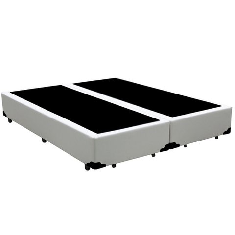 Cama Box Casal Bipartido Extremo Reforçado Principe Das Camas Sintético Branco 138x188x40