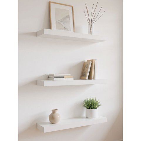 Kit de 3 Prateleiras 60cm Mdf Branco - On Móveis