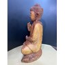 Buda Sentado Karana Mudra Proteção - Entalhado Madeira 42cm - 4