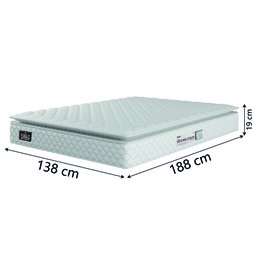 Cama Box Casal Colchão Espuma D33 Pillow Top New Millenium Branco Hellen - 3