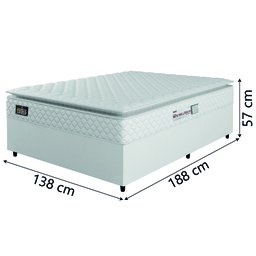 Cama Box Casal Colchão Espuma D33 Pillow Top New Millenium Branco Hellen - 4