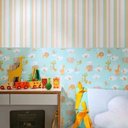 Ver imagem 2 de Papel de Parede Infantil para Quarto Bobinex Bambinos Listras Verde 3301 10Mts
