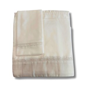 Jogo Lençol Baby 300f - Bordado Branco