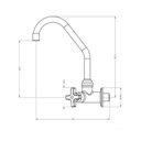 Ver imagem 1 de Torneira para cozinha de parede 1168 C34 1/4 de volta com arejador fixo cromado Esteves