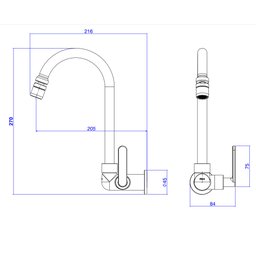 Torneira Deca Flex Plus de Parede para Cozinha Cromada - 4 Torneira Deca Flex Plus de Parede para Cozinha Cromada - 4