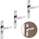 Ver imagem 1 de Fechadura para Porta Externa Aço Inox Polido Cromado | Aliança | Kit 04 Un