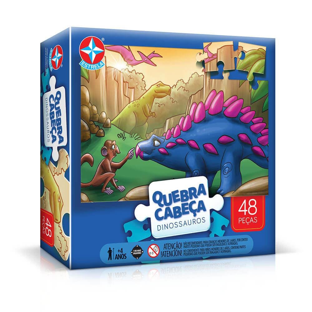 Quebra-Cabeça Grandão Estrela Dinossauros – 48 Peças | MadeiraMadeira
