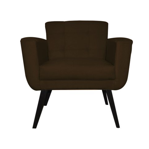 Poltrona Decorativa Sala e Recepção Geovana Suede Marrom - LM DECOR