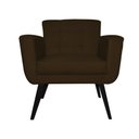 Ver imagem 1 de Poltrona Decorativa Sala e Recepção Geovana Suede Marrom - LM DECOR