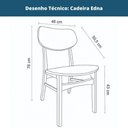 Ver imagem 3 de Kit 2 Cadeiras Edna Rivatti Revestida em PVC Café Estrutura em Madeira Natural