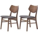 Ver imagem 1 de Kit 2 Cadeiras Edna Rivatti Revestida em PVC Café Estrutura em Madeira Natural