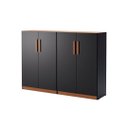 Ver imagem 3 de Multiuso Flex com 4 Portas e Prateleiras Internas Estante ou Balcão - Preto com Nature