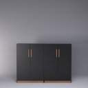 Ver imagem 4 de Multiuso Flex com 4 Portas e Prateleiras Internas Estante ou Balcão - Preto com Nature