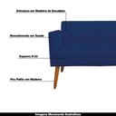 Ver imagem 6 de Conjunto Namoradeira e 2 Poltronas Decorativas Isabella Pés Palito Madeira Suede Azul Marinho - Gran