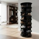 Ver imagem 2 de Sapateira Giratória Preta MDF 180 x 60 cm- 9 Níveis