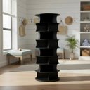 Ver imagem 3 de Sapateira Giratória Preta MDF 180 x 60 cm- 9 Níveis