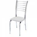 Ver imagem 3 de Kit 6 Cadeiras Iara Cromada para Cozinha Corino Branco