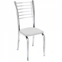 Ver imagem 2 de Kit 6 Cadeiras Iara Cromada para Cozinha Corino Branco