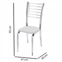 Ver imagem 4 de Kit 6 Cadeiras Iara Cromada para Cozinha Corino Branco