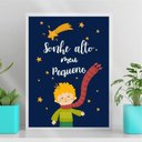 Ver imagem 2 de Quadro Infantil Pequeno Príncipe Sonhe Alto 33x24cm - com vidro:Madeira preta