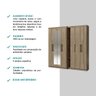 Guarda Roupa Casal 7 Portas 4 Gav Espelho Ártico 1125 Carraro - Noce - 4