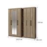 Guarda Roupa Casal 7 Portas 4 Gav Espelho Ártico 1125 Carraro - Noce - 2
