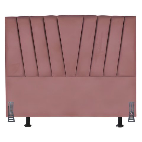 Cabeceira Cama Box Solteiro 90 Cm Lizza em Linho com Frame:rosê