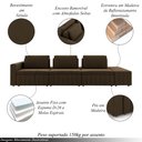 Ver imagem 3 de Sofá Ilha com Encosto e Almofadas Móveis Olimpo 395cm Modulado Veludo Marrom G45 - Gran Belo