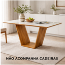 Ver imagem 2 de Mesa de Jantar 6 Lugares 160x90 Madeira Maciça Safira Tampo Vidro Off White