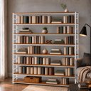 Ver imagem 1 de Estante Multiuso Organizador Livreiro Estilo Industrial 180x170 Branco Imbuia