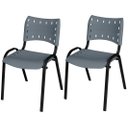 Ver imagem 2 de Cadeira Iso Base Preto Escola, Escritório - Kit 2 Un