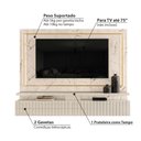 Ver imagem 3 de Rack com Painel Gaia para TV de até 75 - Branco/Off White